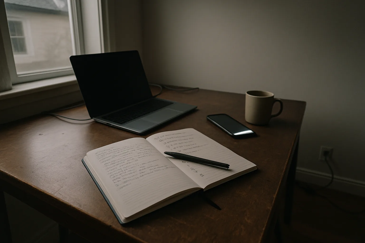 A professional reading the case notes before joining